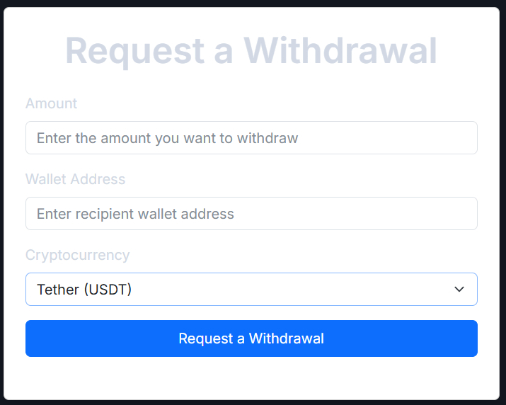Easy USDT withdrawal from 1coin.ai